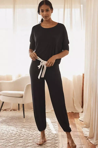 Eberjey Long-sleeve Slouchy Pj Set In Black