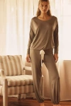 Eberjey Long-sleeve Slouchy Pj Set In Green
