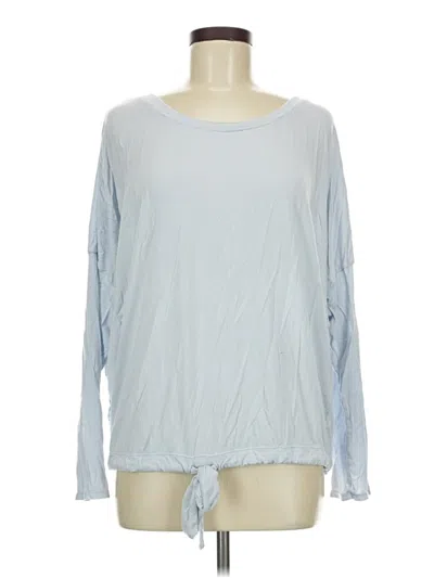 Pre-owned Eberjey Long Sleeve Top Blue Boatneck Tops