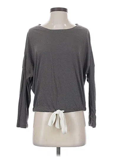 Pre-owned Eberjey Long Sleeve Top Gray Boatneck Tops