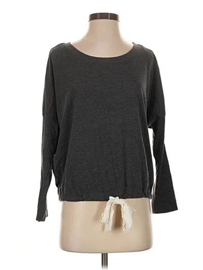 Pre-owned Eberjey Long Sleeve Top Gray Boatneck Tops