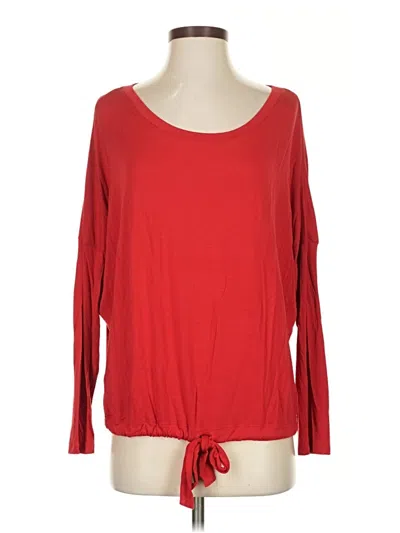 Pre-owned Eberjey Long Sleeve Top Red Boatneck Tops