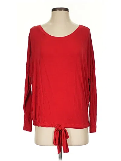 Pre-owned Eberjey Long Sleeve Top Red Boatneck Tops