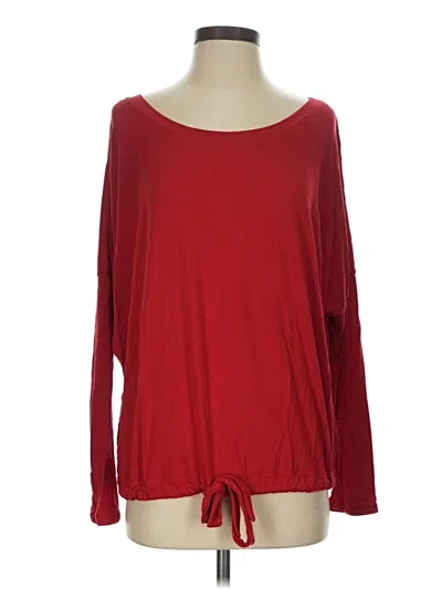 Pre-owned Eberjey Long Sleeve Top Red Boatneck Tops