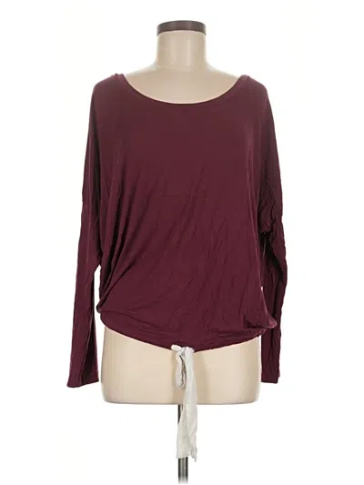 Pre-owned Eberjey Long Sleeve T-shirt In Burgundy
