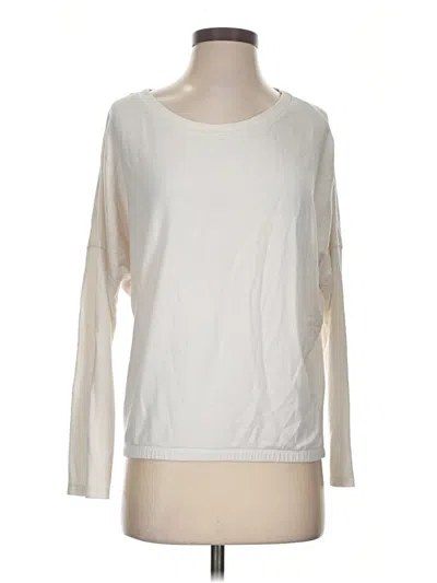 Pre-owned Eberjey Long Sleeve T-shirt In Ivory