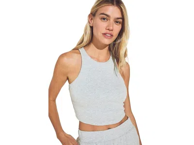 Eberjey Luxe Sweats - The High Neck Brami Women's Lingerie Heather Grey: Lg In Gray