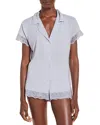 Eberjey Malou Lace-trim Short Pajama Set In Ice Blue