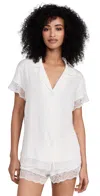 Eberjey Malou Lace-trim Short Pajama Set In Ivory