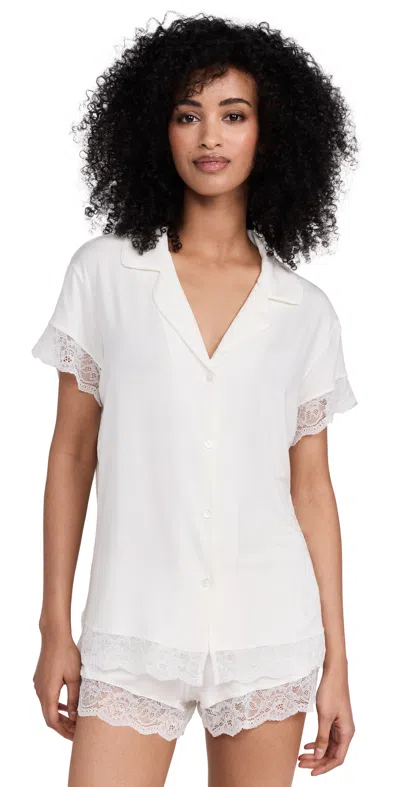 EBERJEY MALOU LACE SHORTS PAJAMA SET IVORY