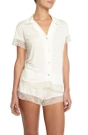 Eberjey 'malou' Lace Trim Pajamas In Neutral