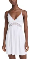 Eberjey The Mademoiselle Lace-trimmed Stretch-tencel™ Modal Chemise In White