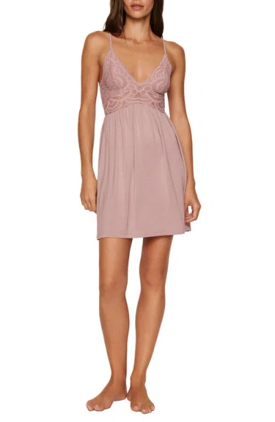 Eberjey Mariana Mademoiselle Jersey Chemise In Woodrose