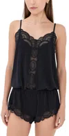 Eberjey Marry Me Dreamer Jersey Knit Teddy Romper In Black