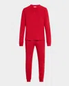 Eberjey Henry 2-piece Henley Pajama Set In Haute Red