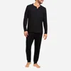 Eberjey Henry Long-sleeved Stretch-jersey Pyjama Set In Black
