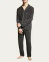 Eberjey Men's William Long-sleeve Pajama Set In Charcoal Heatherivory