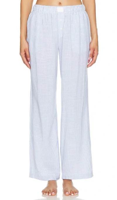 Eberjey Nautico Boxer Pant In Wedgewood Blue & White