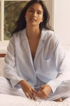 Eberjey Nautico Long Pajama Set In White