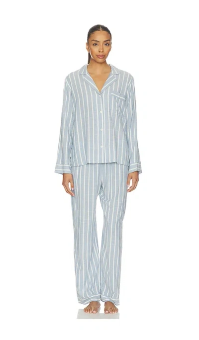 Eberjey Nautico Long Pajama Set In Animal Print