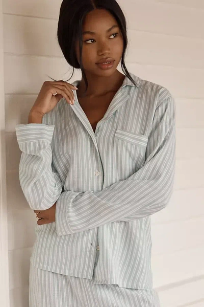 Eberjey Nautico Long Pajama Set In Blue
