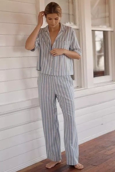 Eberjey Nautico Relaxed Pj Set In Gray
