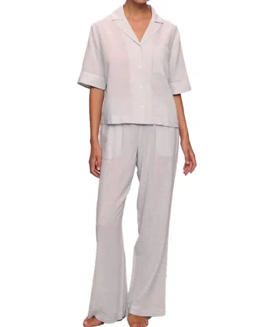 EBERJEY NAUTICO RELAXED PJ SET IN FEEDER STRIPES WHITE/PEPPERCORN