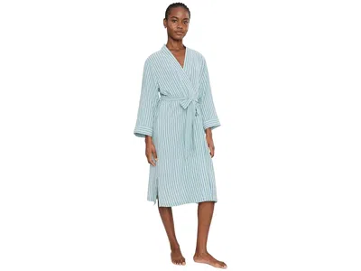 Eberjey Nautico Robe Women's Robe Regatta Stripe Seagrass/white: Md In Blue