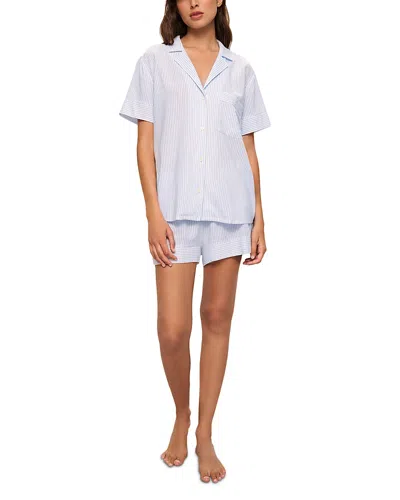 Eberjey Nautico Shortie Pajama Set In White