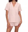 Eberjey Nautico Shortie Pajama Set In Feeder Stripes In Pink