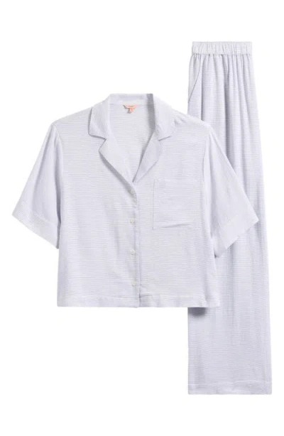 Eberjey Nautico Stripe Pajamas In Feeder Stripes/peppercorn