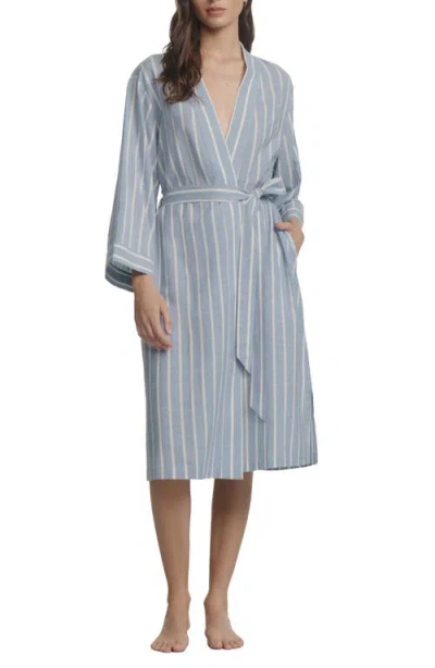 Eberjey Nautico Stripe Robe In Blue