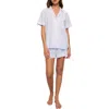 Eberjey Nautico Shortie Pajama Set In White
