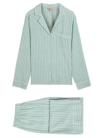 Eberjey Nautico Woven Pyjama Set In Green