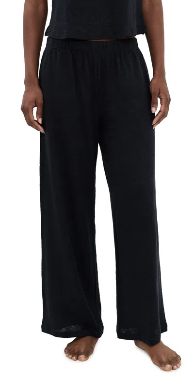 Eberjey Organic Linen Knit Pants Black In Blue