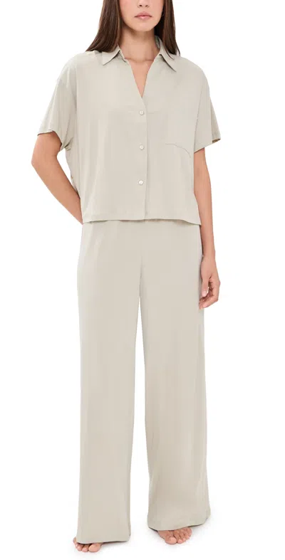 Eberjey Pima Cotton Pajama Set Sandstone