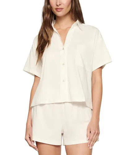 Eberjey Pima Cotton Short Pajama Set In White
