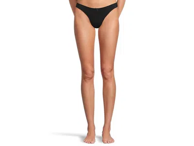 Eberjey Pima Stretch Cotton Thong In Black