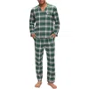 Eberjey 2-pc. Cotton Brushed Flannel Pajama Set In Tartan Plaid Forest