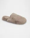 Eberjey Plush Faux Fur Mule Slipper In Toffee