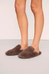 Eberjey Plush Mule Slippers Deep Taupe In Brown