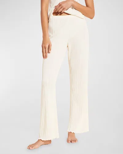 EBERJEY POINTELLE-KNIT STRAIGHT-LEG PANTS