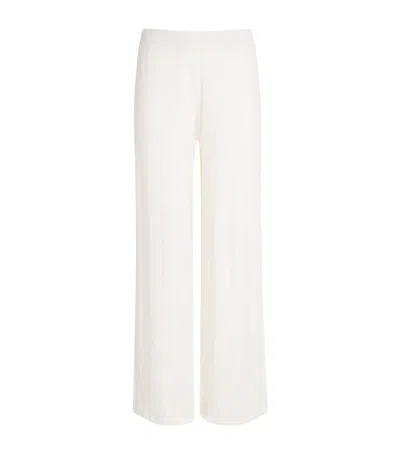 Eberjey Pointelle Knitted Trousers In Ivory