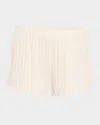 Eberjey Pointelle Cotton-blend Shorts In Ivory