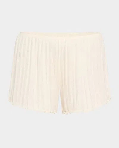 EBERJEY POINTELLE LETTUCE-HEM SHORTS