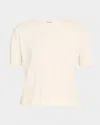 Eberjey Pointelle Lettuce-hem Tee In Ivory