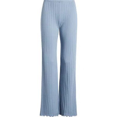 Eberjey Pointelle Rib Pajama Pants In Faded Denim