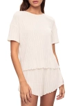 Eberjey Pointelle Lettuce-hem Tee In Ivory