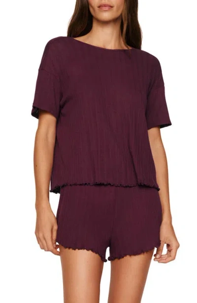 Eberjey Pointelle Rib Pajama Top In Purple