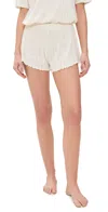 Eberjey Pointelle Cotton-blend Shorts In Ivory